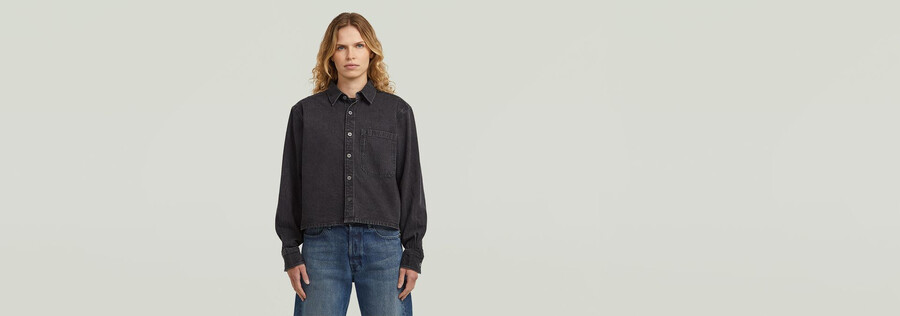 camicia a 1 tasca comoda e squadrata