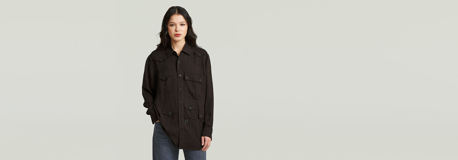 camicia con tasca rilassata
