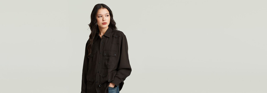 camicia con tasca rilassata