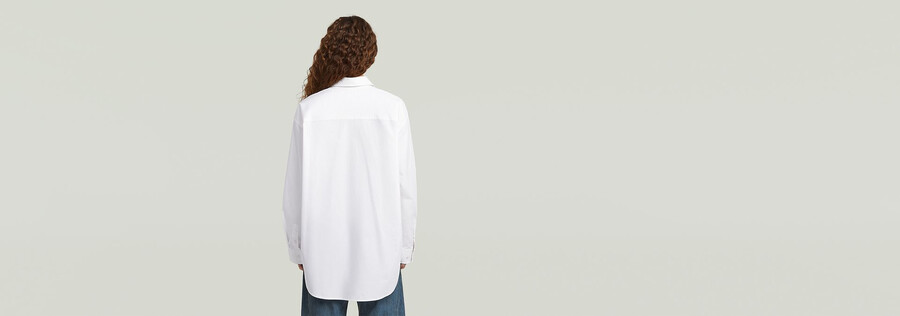 camicia in popeline con cerniera oversize