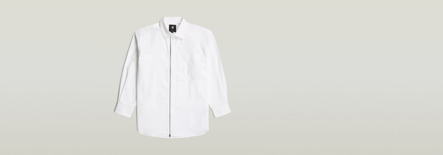 camicia in popeline con cerniera oversize