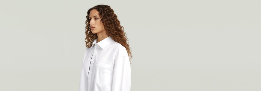 camicia in popeline con cerniera oversize