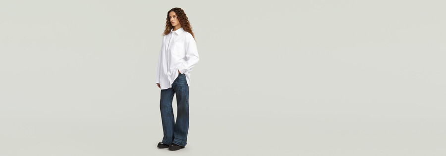 camicia in popeline con cerniera oversize