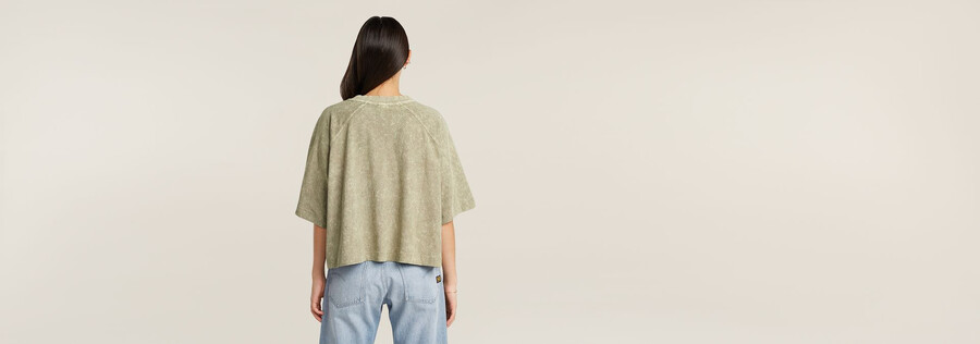 t-shirt oversize con logo multiplo lavato