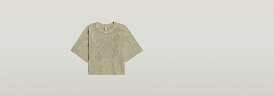 t-shirt oversize con logo multiplo lavato