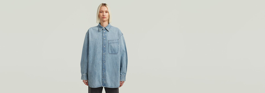 maxi camicia con 1 tasca