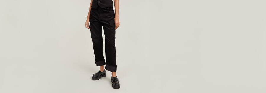 pantaloni cargo in velluto a coste 3d boyfriend