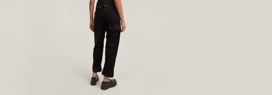pantaloni cargo in velluto a coste 3d boyfriend