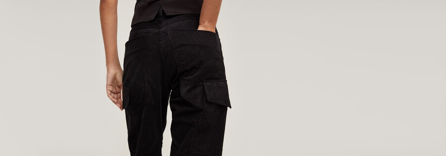 pantaloni cargo in velluto a coste 3d boyfriend