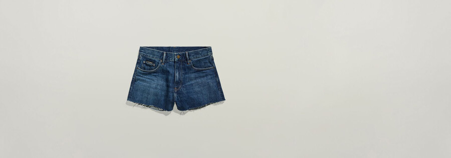 pantaloncini in vero denim con bordo grezzo