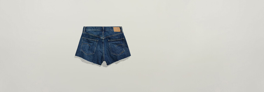 pantaloncini in vero denim con bordo grezzo