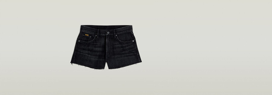 pantaloncini in vero denim con bordo grezzo