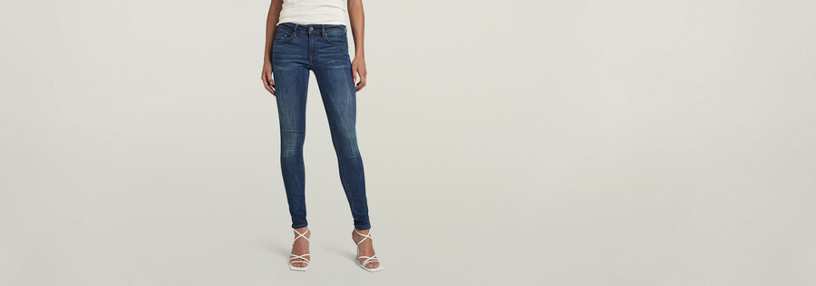 jeans skinny a vita media con cerniera midge