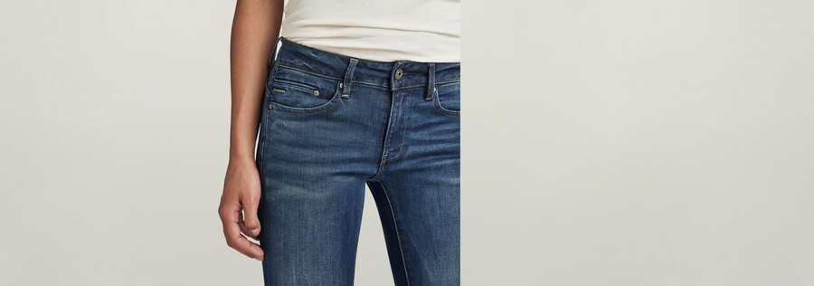 jeans skinny a vita media con cerniera midge
