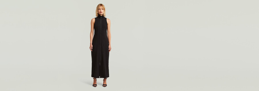 abito slim con zip intera