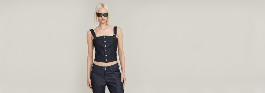 top bustier con spalline staccabili