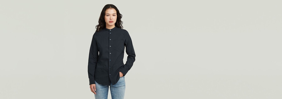 camicia a maniche lunghe in popeline sottile