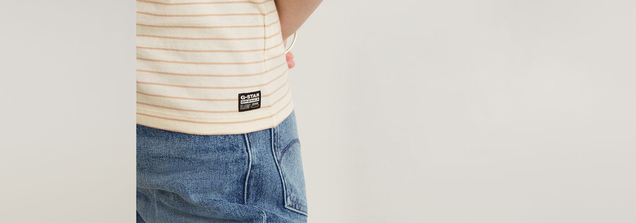 top aderente con scollo a v a righe eyben 2.0