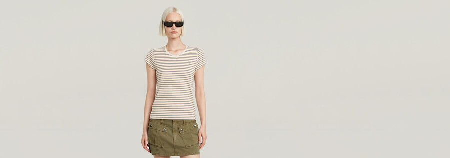 top aderente con scollo a v a righe eyben 2.0