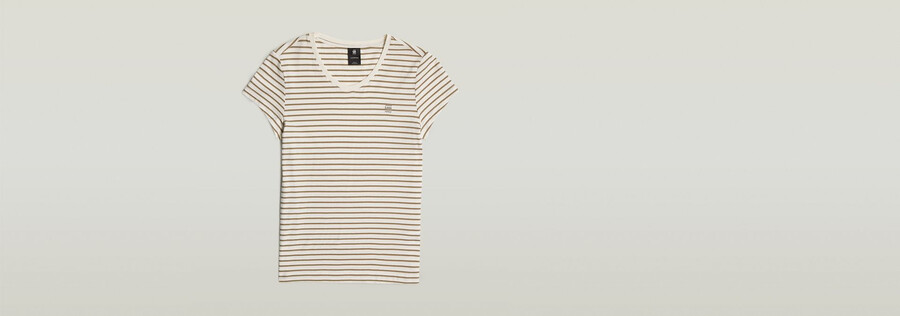 top aderente con scollo a v a righe eyben 2.0