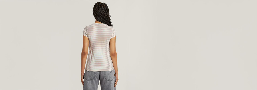 maglietta a righe eyben slim con scollo a v 2.0