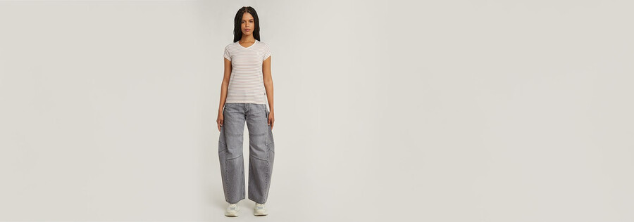 maglietta a righe eyben slim con scollo a v 2.0