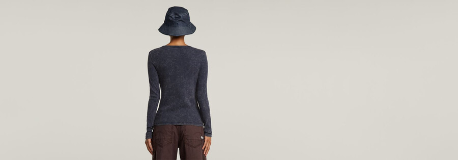 top henley slim con scollo a v profondo e tinto in capo