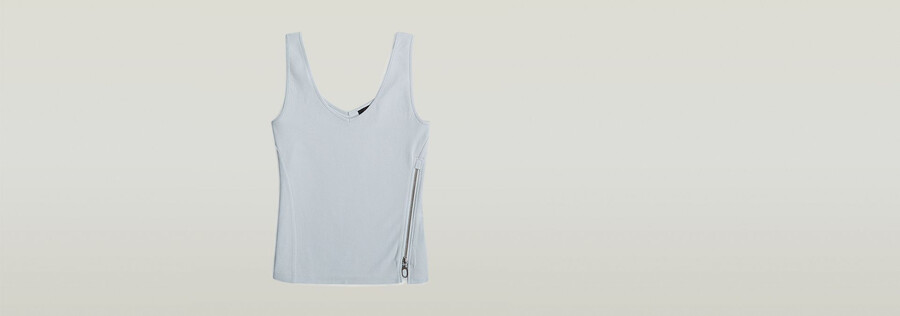 canotta aderente con zip asimmetrica