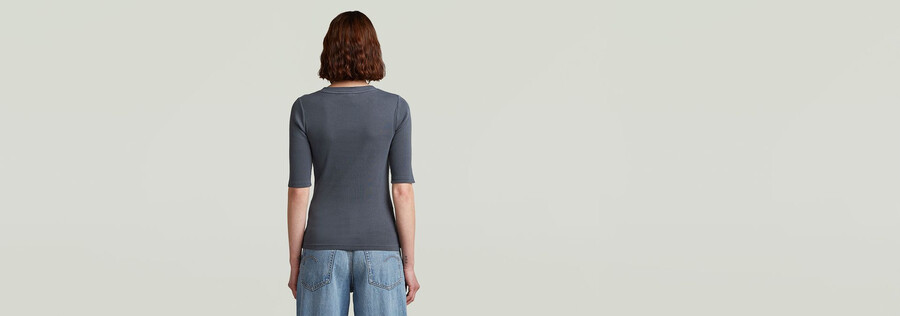 t-shirt a coste slim a trapezio lavata