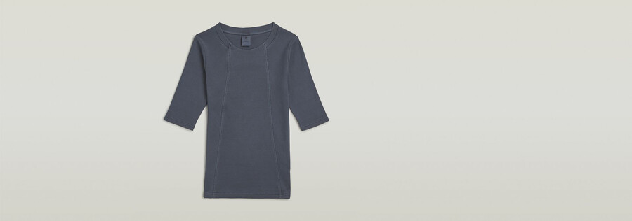 t-shirt a coste slim a trapezio lavata