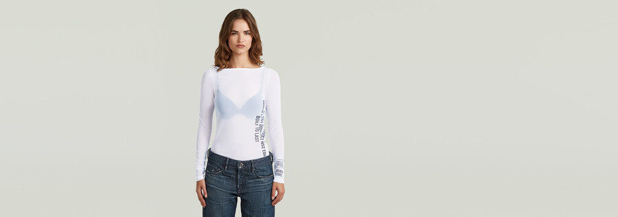 maglietta slim con stencil a forma di barca