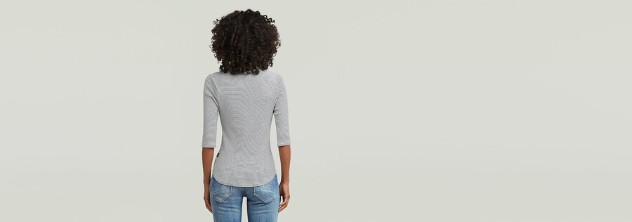 t-shirt slim a righe finte