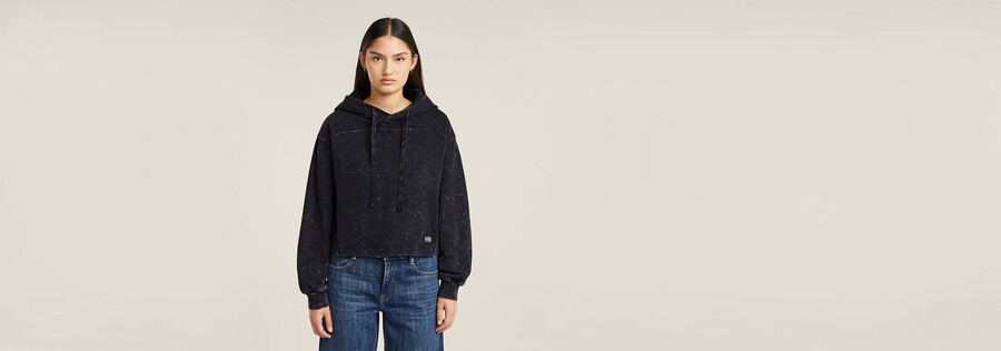 maglione con cappuccio overdyed