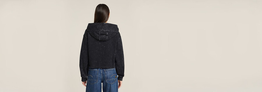 maglione con cappuccio overdyed