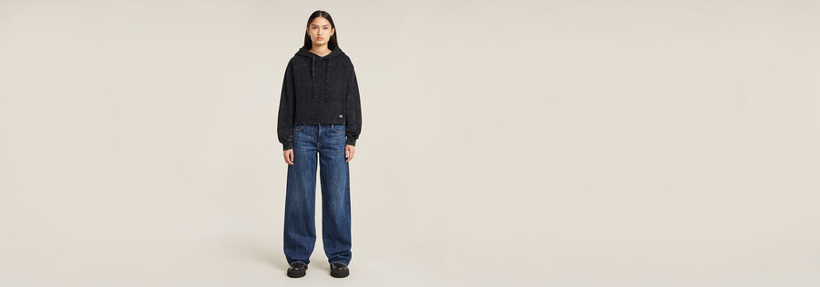 maglione con cappuccio overdyed