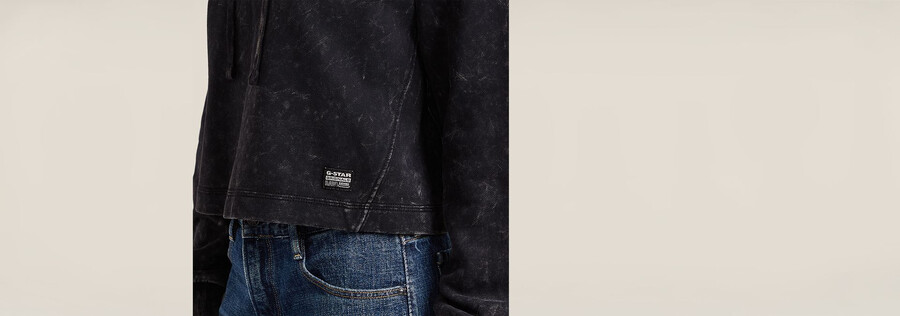 maglione con cappuccio overdyed