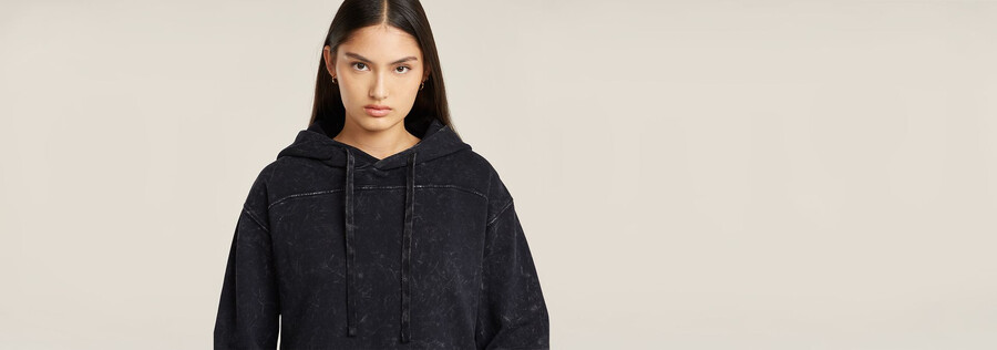 maglione con cappuccio overdyed