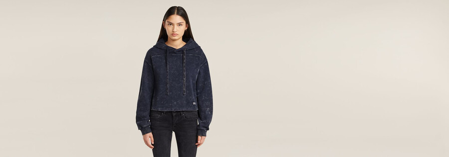 maglione con cappuccio overdyed