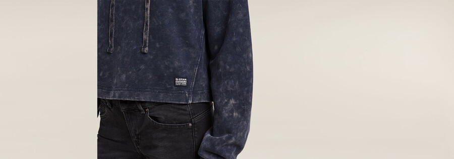 maglione con cappuccio overdyed