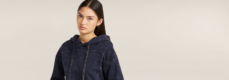 maglione con cappuccio overdyed