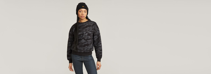 maglione largo in pizzo aop