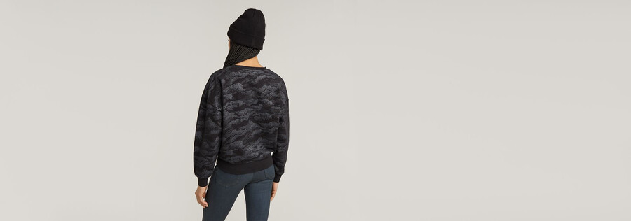 maglione largo in pizzo aop