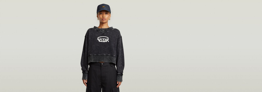 maglione ampio con logo corto tinto in capo