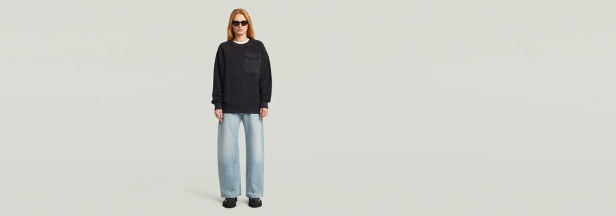 maglione oversize con tasche miste