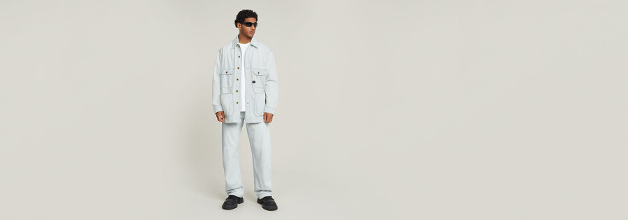 jeans larghi piegati