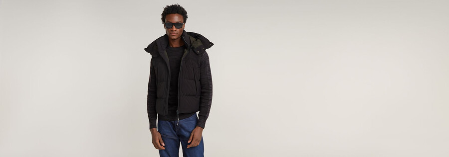 gilet imbottito con cappuccio g-whistler 2.0