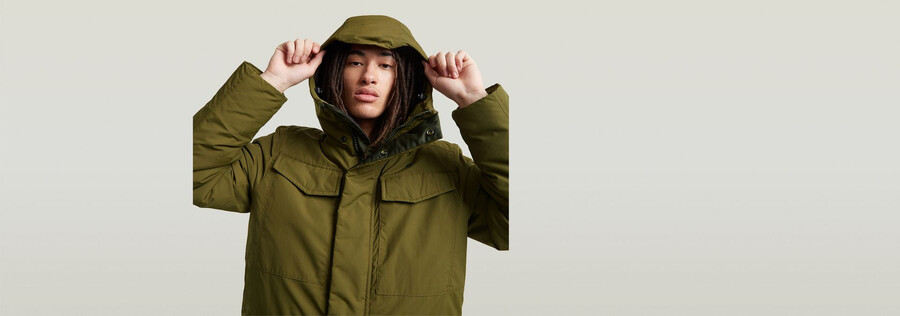 parka imbottito con cappuccio vodan