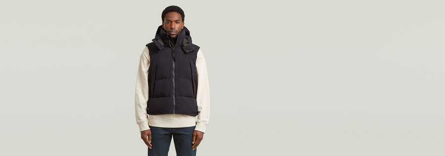 gilet imbottito con cappuccio g-whistler 2.0