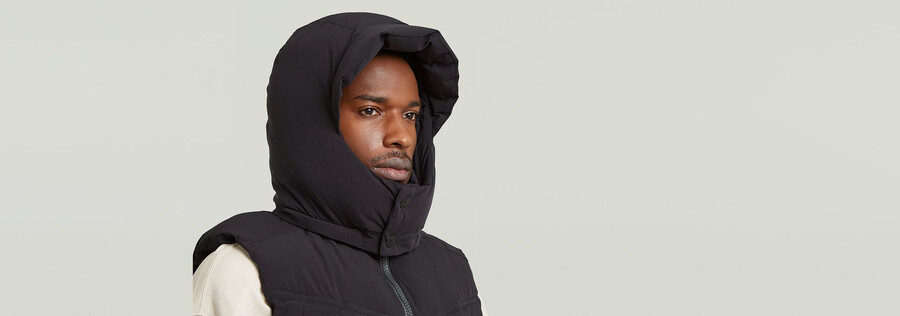 gilet imbottito con cappuccio g-whistler 2.0