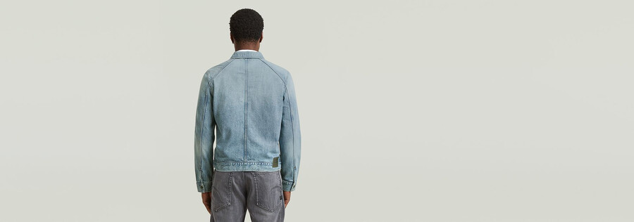 giacca in denim slim a trapezio